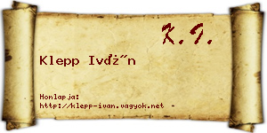 Klepp Iván névjegykártya